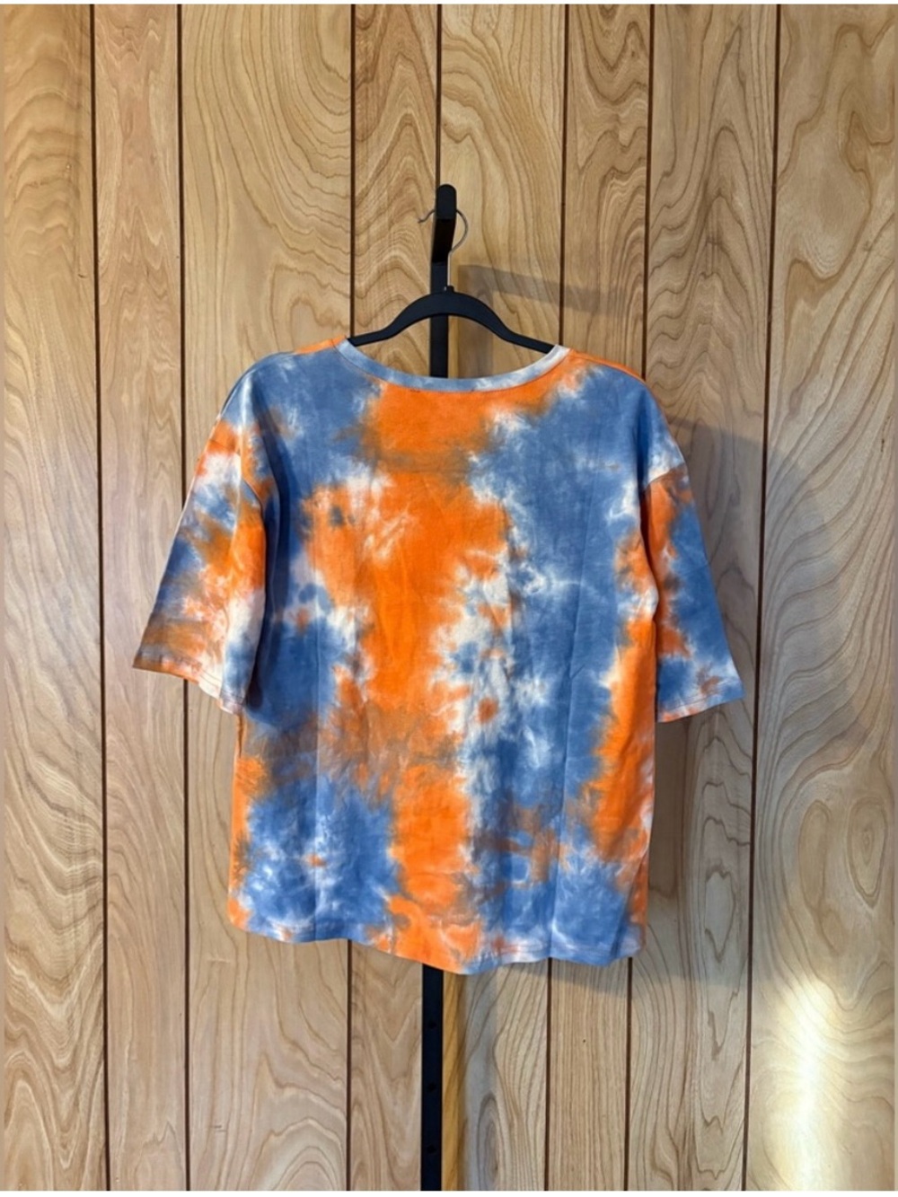 Davi & Dani Orange Blue Tie Dye Relaxed Tee Size Medium